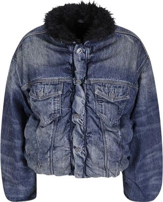Diesel Gevoerde Denim Jas - Dames - Spijkerjassen - Blauw - S - Denim - Jassen