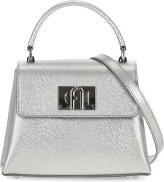 Furla 1927 Mini Top Handle - Dames - Tassen - Grijs - Maat: ONE Size Zijde