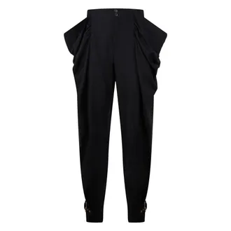 Alberta Ferretti Pleated Trousers - female - Alberta Ferretti - Slim-fit Trousers - Black - S - Trousers