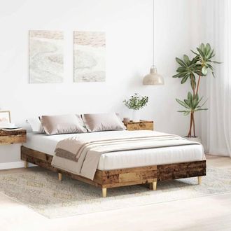 Berkfield Home Durable Bed Frame No Mattress Old Wood 120x190 cm Small Double En in Brown