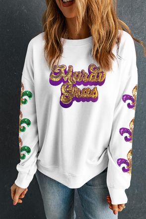 Azura Exchange Mardi Gras Pailletten Sweatshirt