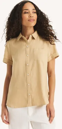 Nautica Womens Linen Camp Shirt