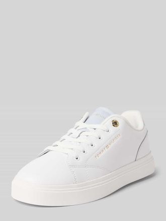 Tommy Hilfiger Low Top Sneaker aus Leder-Mix in Weiss, Gr&ouml;&szlig;e 36