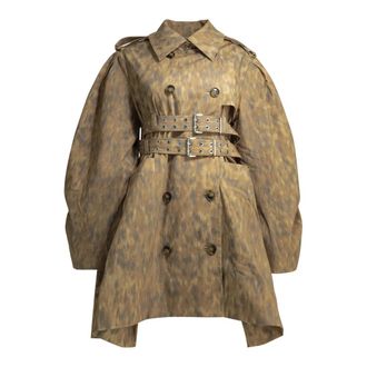 Ganni Gabardina con estampado animal - Coats - Mujer - Beige - S