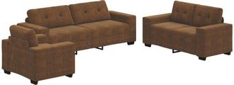 vidaXL Sofa Set 3 pcs Brown 221 x 78 x 80 cm Artificial Leather vidaXL