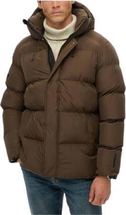 Superdry Down Jassen - Heren - Winterjassen - Bruin - 2XL - Polyester - Jassen