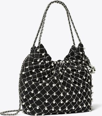 Tory Burch Womens Mini Fleming Bell Hobo Bag, One Size