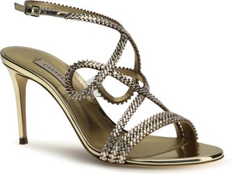 Casadei Womens Julia Josephine Sandals Gold+platino Calf Leather Bos Taurus