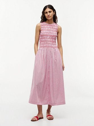 Tommy Hilfiger Vestido largo sin mangas de rayas con corte evas&eacute;