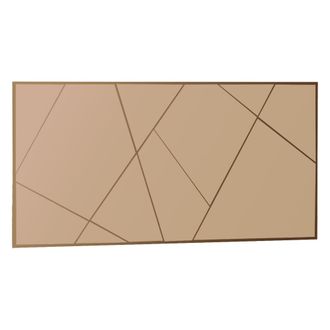 Dmora Espejo De Tigliole, Detalles Geom&eacute;tricos, Forma Rectangular, Estructura Transparente, 60x120h Cm Marr&oacute;n Bronce