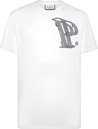 Philipp Plein Heren, Tops, Wit, Maat: 5XL Katoen