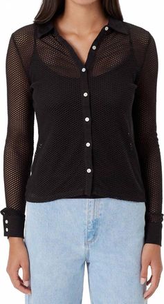 Goldie London All Fishnet High Roller Shirt In Black