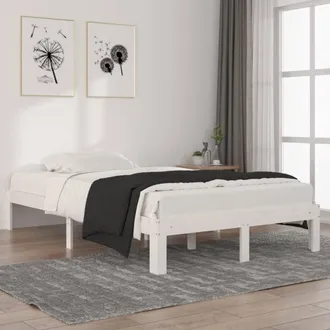 vidaXL Estructura De Cama Sin Colch&oacute;n Madera Pino Blanco 120x200 Cm Vidaxl