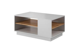 AKL FURNITURE Mesa de centro efecto madera Blanco y Crema