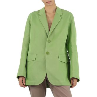 Petar Petrov Ladies Green Issa Single-Breasted Oversized Jacket