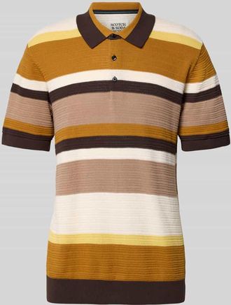 Scotch & Soda Regular Fit Poloshirt mit Knopfleiste in Camel, Gr&ouml;&szlig;e XXL