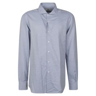 Barba Formele Overhemd - Heren - Overhemden - Blauw - Maat: M Katoen