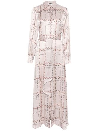 Kiton Zijden blousejurk met print - Roze