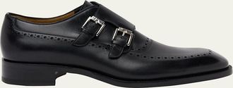 Christian Louboutin Mens Sartok Leather Double-Monk Strap Loafers