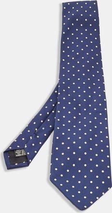 HUGO BOSS Boss By Hugo Boss Vintage Navy Blue Polka Dots Silk Tie