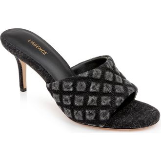 L'agence Denise Slide Sandal in Black Denim at Nordstrom Rack, Size 9.5