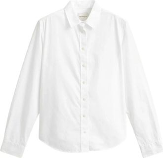 GANT Overhemden, Dames, Wit, XL, Camicia classica in popeline
