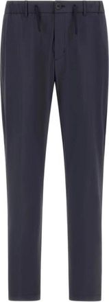 Herno Pantalon Marino Nylon Cintura Elastica - Heren - Straight fit broeken - Blauw - M - Nylon - Broeken