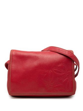 Loewe 2000-2025 Leather Anagram Flap crossbody bag - Red