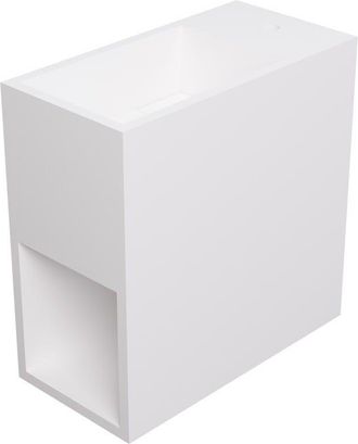Vente-Unique Vente-unique - Mobile lavabo sospeso con nicchia 40 cm in Solid Surface Bianco - pumori