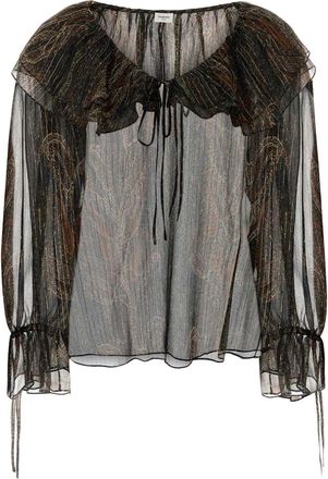 Saint Laurent Printed Silk Blend Blouse