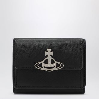 Vivienne Westwood Black leather wallet with Orb logo