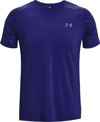 Under Armour Rush Emboss Short Sleeve T-Shirt Blue 1376790-468