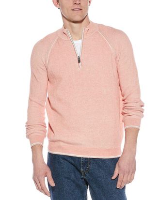 Raffi English Rib 1/4-Zip Mock Neck Sweater