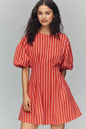 Exquise Puff-Sleeve Mini Dress
