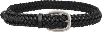 Golden Goose Black Braided Cow Leather Belt