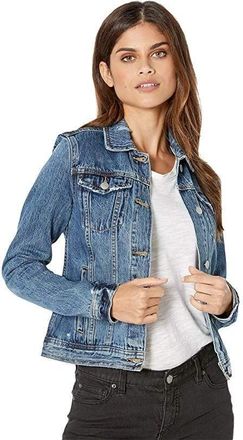 Joe's Joes Jeans Standard Trucker Jacket Womens Blue Denim Cotton Distressd JZZ419