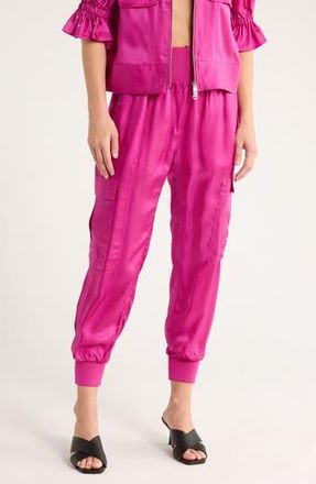 Cinq &agrave; Sept Giles Cupro Crop Cargo Joggers in Plum Radish at Nordstrom Rack, Size X-Small