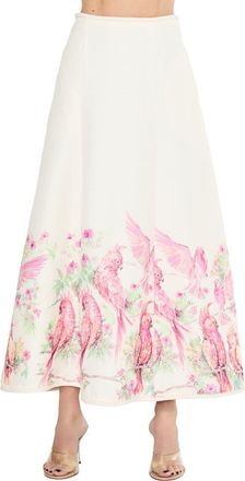 Ciebon Tallis Placed Bird Print Skirt in Cream Multi at Nordstrom, Size X-Small