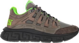 Versace Bruine Sneakers Regular Fit - Heren - Sneakers - Veelkleurig - 44 EU - Leer - Schoenen