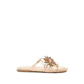 Zimmermann Sliders, female, Yellow, Size: 10 US Floral Appliqu&eacute; Open-Toe Slider