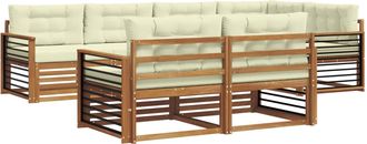 vidaXL Conjunto De Sof&aacute;s De Exterior 7 Uds. Natural Y Crema Vidaxl
