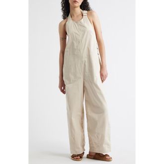 Free People Great Plains Halter Ankle Jumpsuit in Tea at Nordstrom, Size X-Small