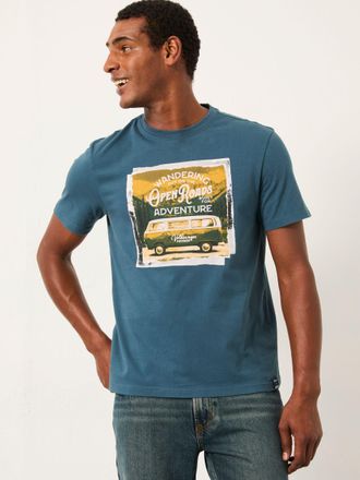 Fat Face FatFace Dark Teal Blue VW Open Road Graphic T-Shirt