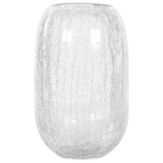Beliani Beliani - Florero De Vidrio Transparente 28 Cm Efecto Agrietado Dise&ntilde;o Moderno Kyrakali