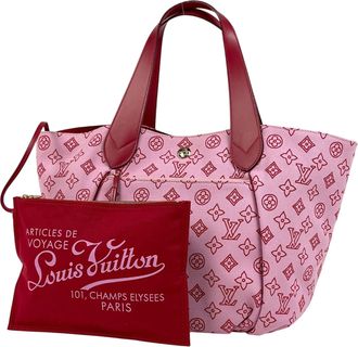 Louis Vuitton Rose Canvas Leather Pouch Shoulder Bag Tote Bag (Pre-Owned)