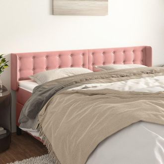 vidaXL Cabecero De Terciopelo Rosa 183x16x78/88 Cm Vidaxl