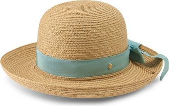 Helen Kaminski Newport Raffia Straw Hat in Natural/Seaglass at Nordstrom Rack, Size Medium