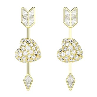Swarovski Accessoires, Dames, Geel, ONE Size, Cupidos Pijl Hart Oorbellen
