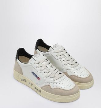 Autry Medalist Trainer aus wei&szlig;/schwarzem Leder und Wildleder