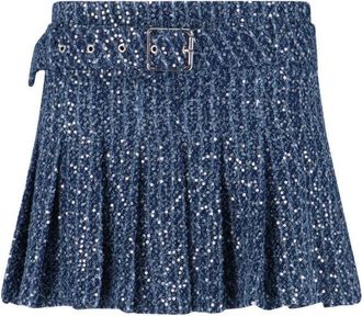 Charles Jeffrey Loverboy Pleated Mini Skirt With Shimmering Sequins